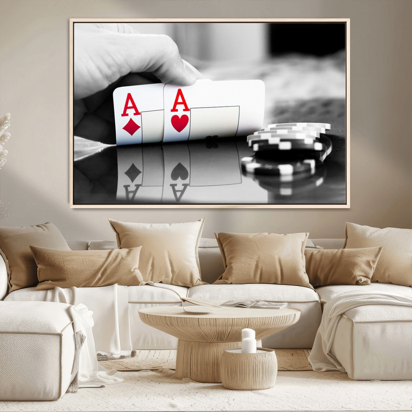 MGV-FC-36X24 - Aces Poker Art Poker Game Wall Art Canvas Print