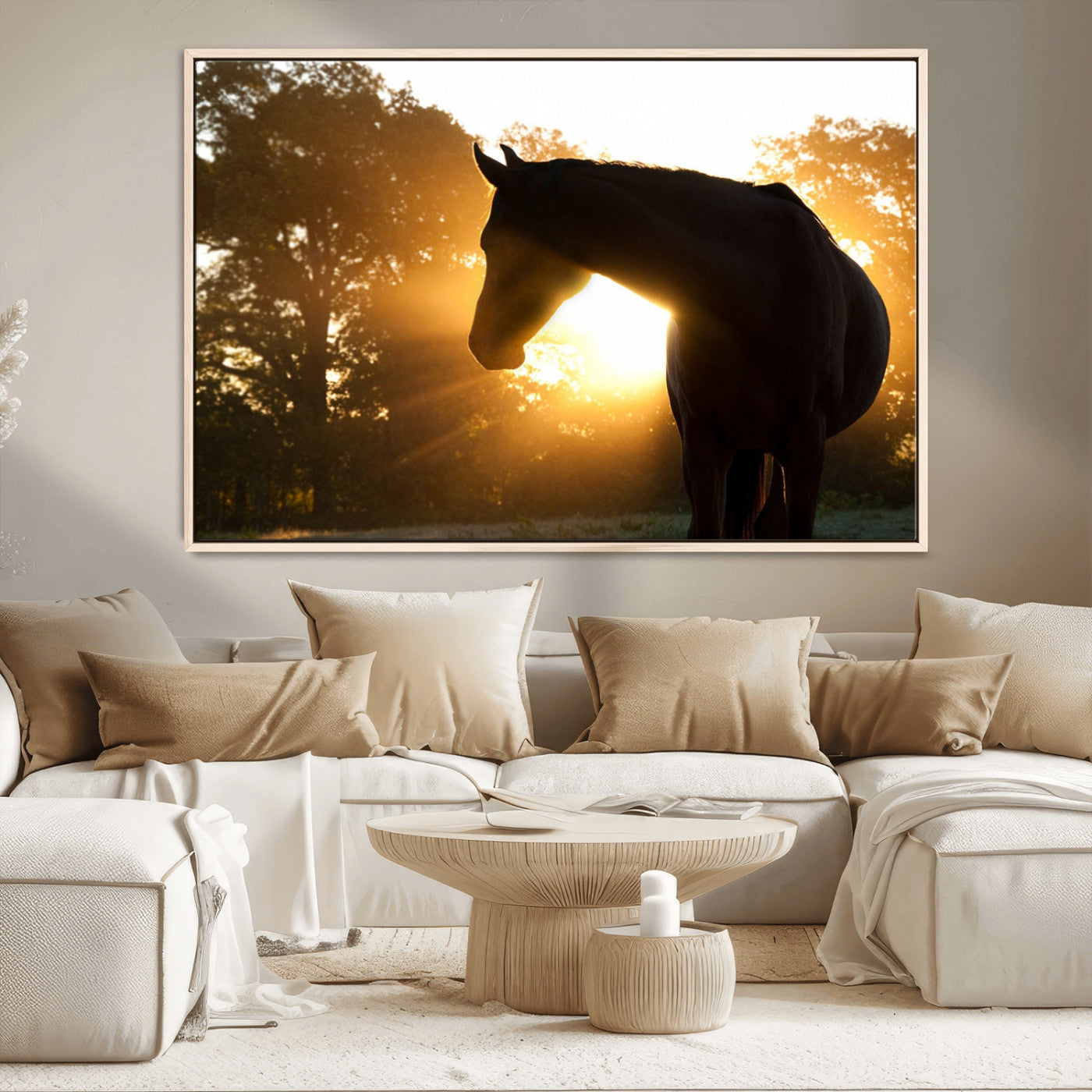 MGV-FC-36X24 - Horse at Sunset Wall Art Animal Canvas Print