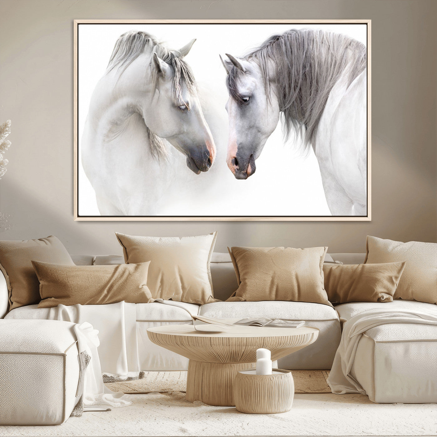 MGV-FC-36X24 - White Horse Wall Art Animal Canvas Print