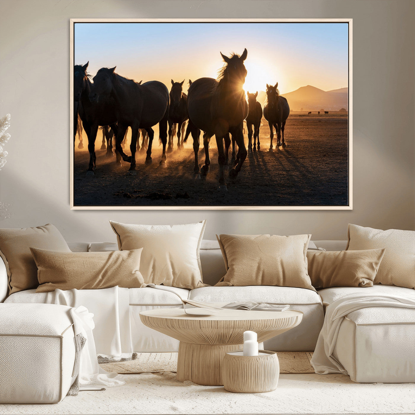MGV-FC-36X24 - Horse Herd Wall Art Animal Canvas Print