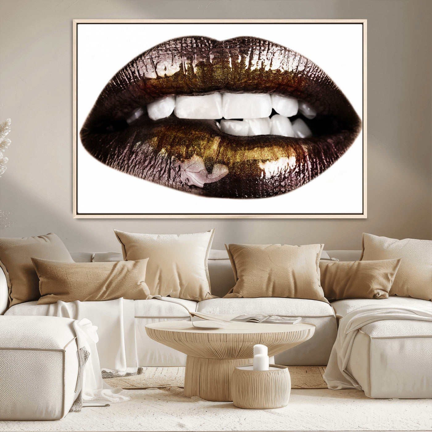 MGV-FC-36X24 - Close Up Lips Wall Art Canvas Print