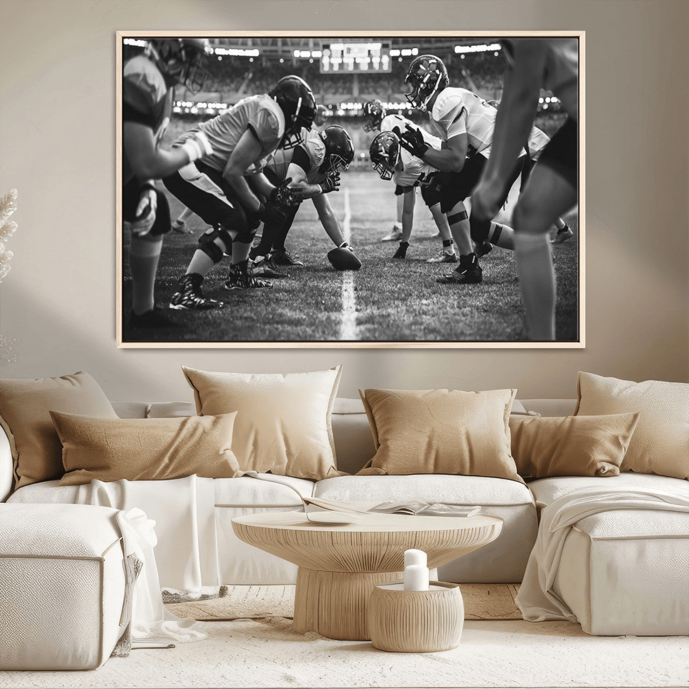 MGV-FC-36X24 - American Football Wall Art Canvas Print, Stadium Sport Wall Art Print