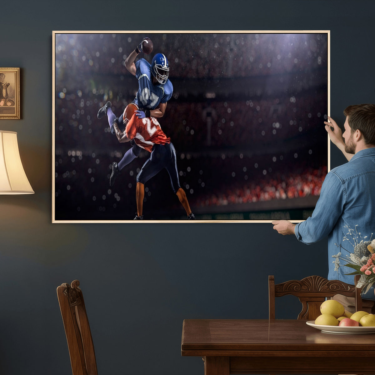 68009-MGV-CV-36X24 - American Football Wall Art Canvas Print, Stadium Sport Wall Art Print