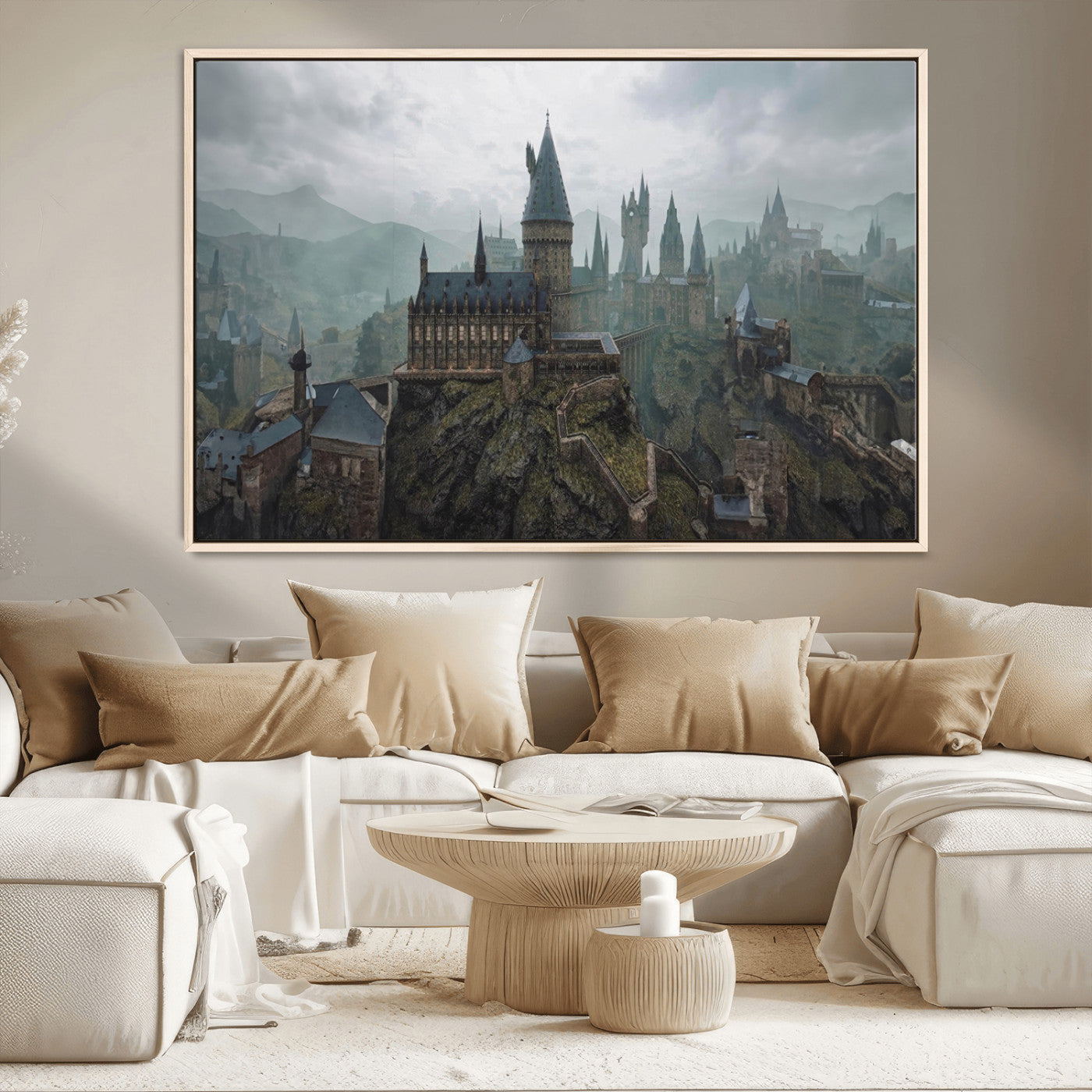 MGV-FC-36X24 - Disney Castle Wall Art Canvas Print, Living Kids Home Room Decor Art Print