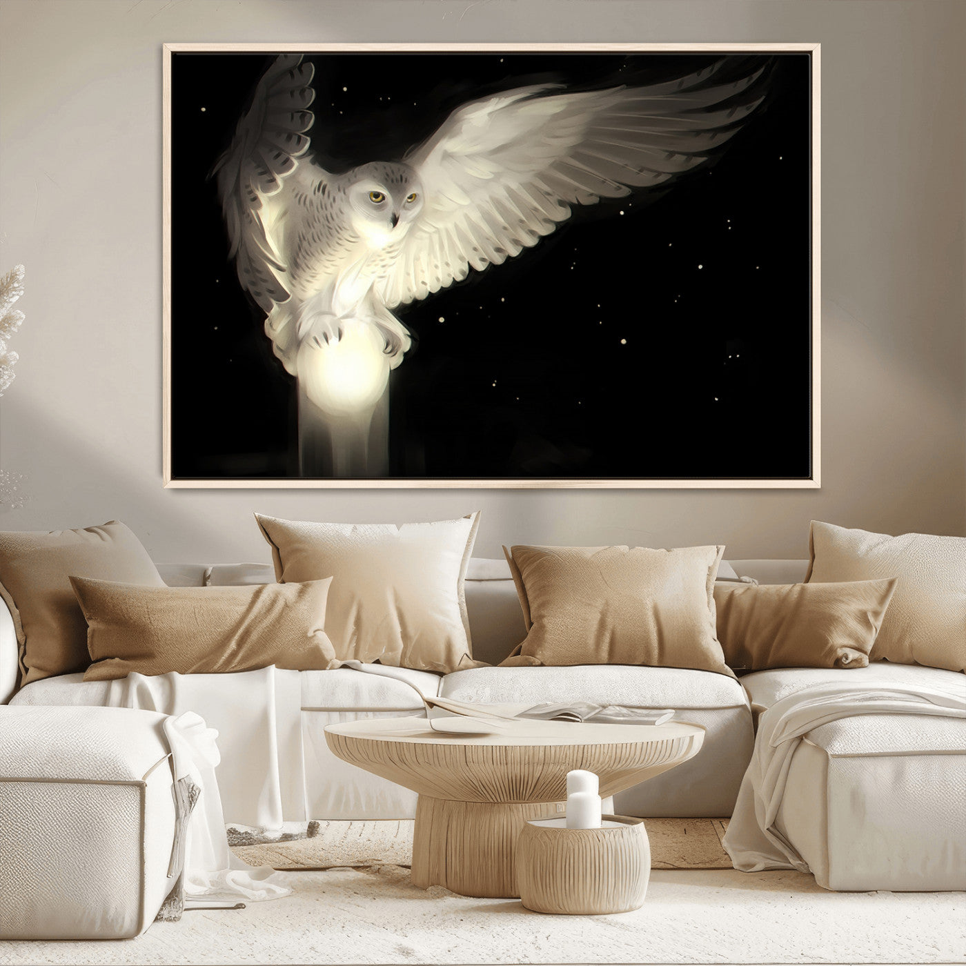 MGV-FC-36X24 - Night Owl Art -  Illuminating the Darkness – Unique Animal-Inspired Wall Art for Modern Decor |
