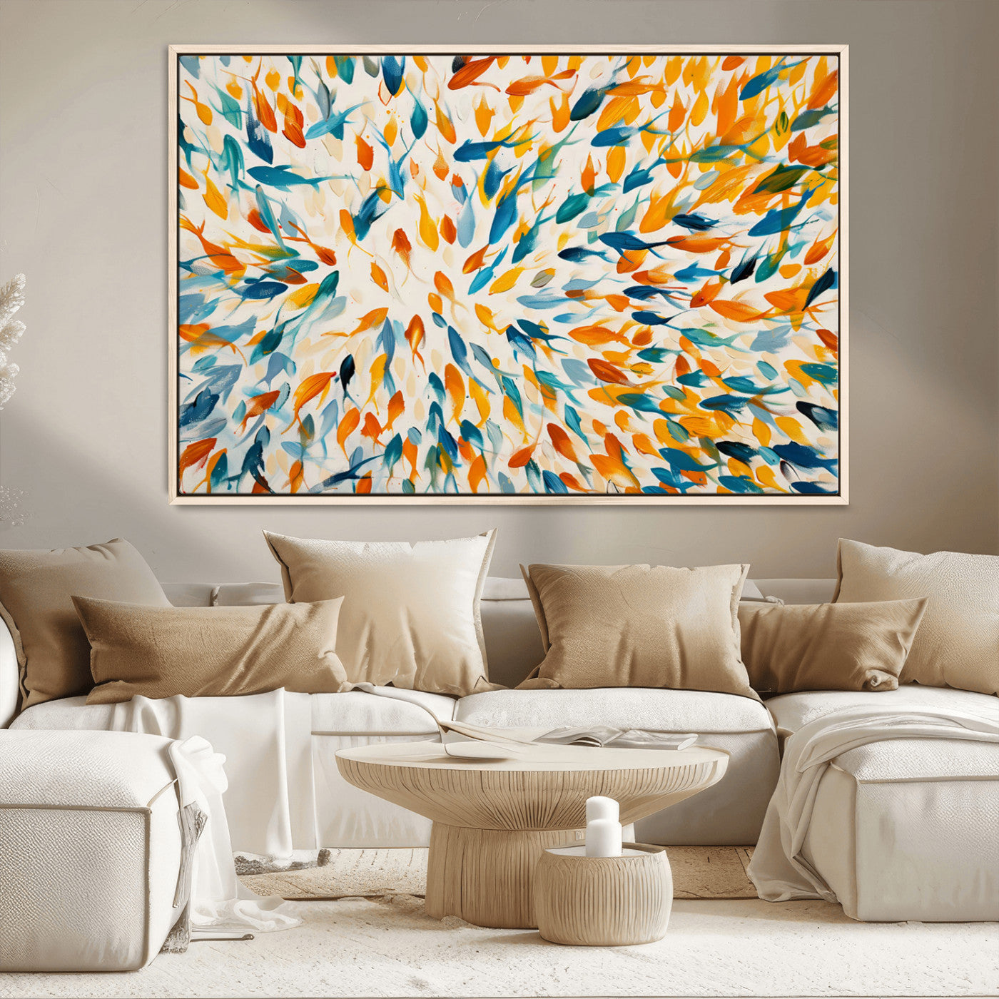 -Colorful Fish Wall Art Print – Abstract Ocean-Inspired Wall Art for Modern Spaces | Framed Canvas,