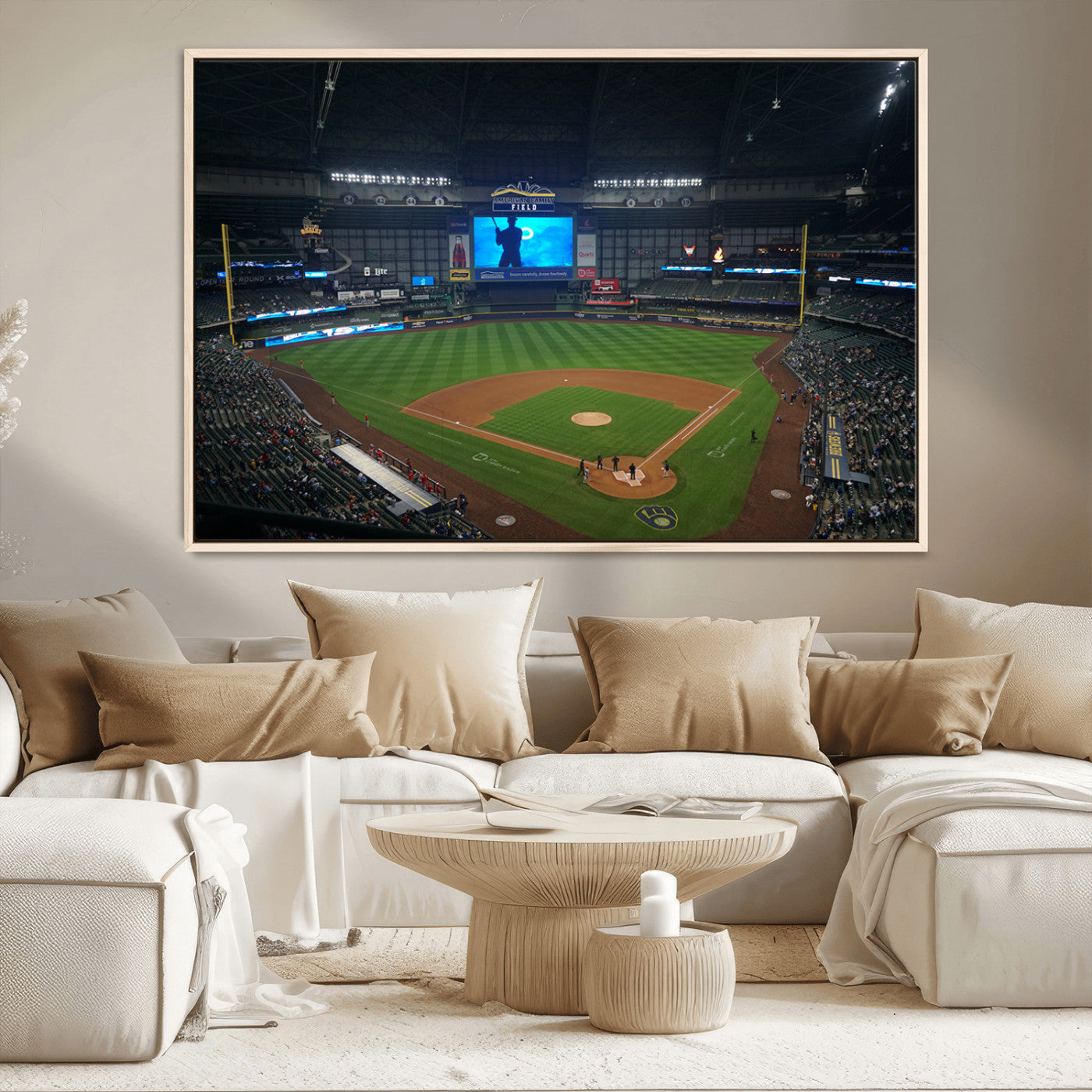 MGV-FC-36X24 - Milwaukee Brewers Baseball Art Print - American Family Field Stadium Wall Art Canvas Print
