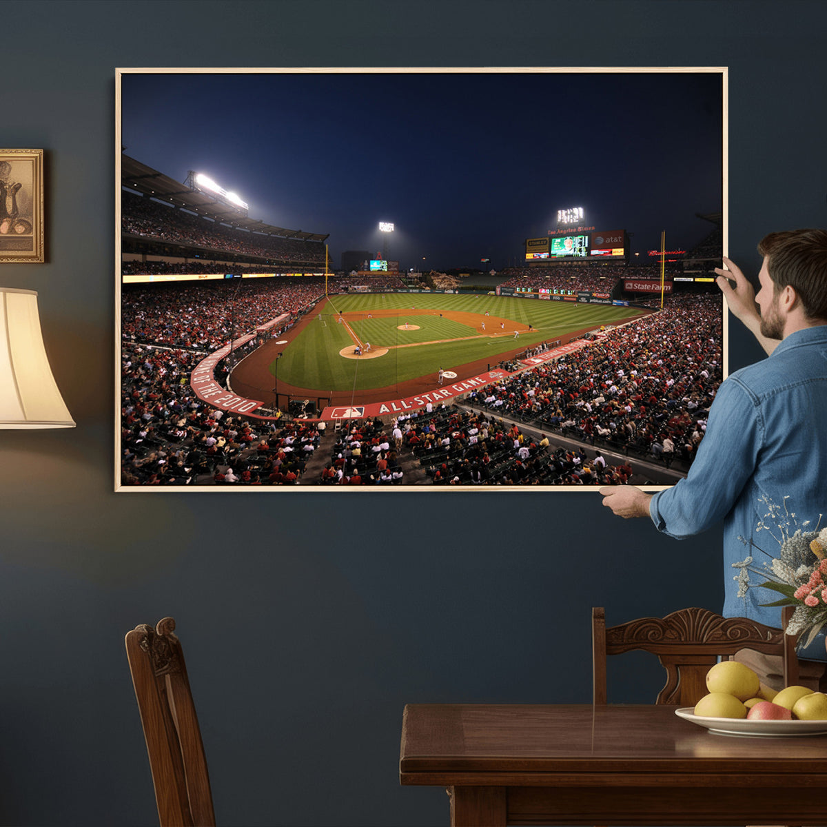 88896-MGV-CV-36X24 - Los Angeles Angels Baseball Team Print, Anaheim Angel Stadium Wall Art