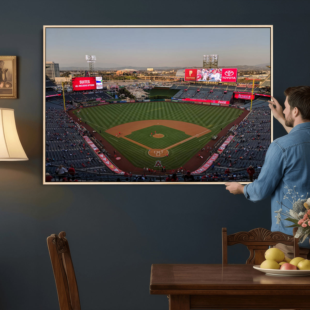 45864-MGV-CV-36X24 - Los Angeles Angels Baseball Canvas Print, Anaheim Angel Stadium Wall Art