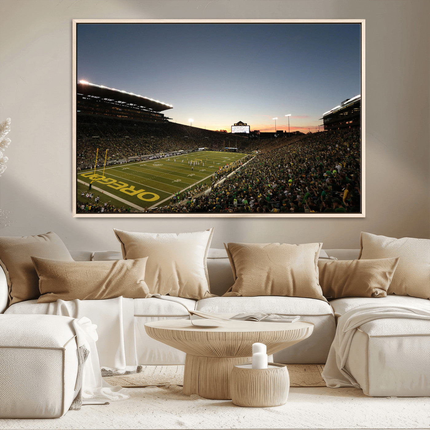 MGV-FC-36X24 - Oregon Ducks Football Team Print - Eugene Autzen Stadium Wall Art Canvas Print