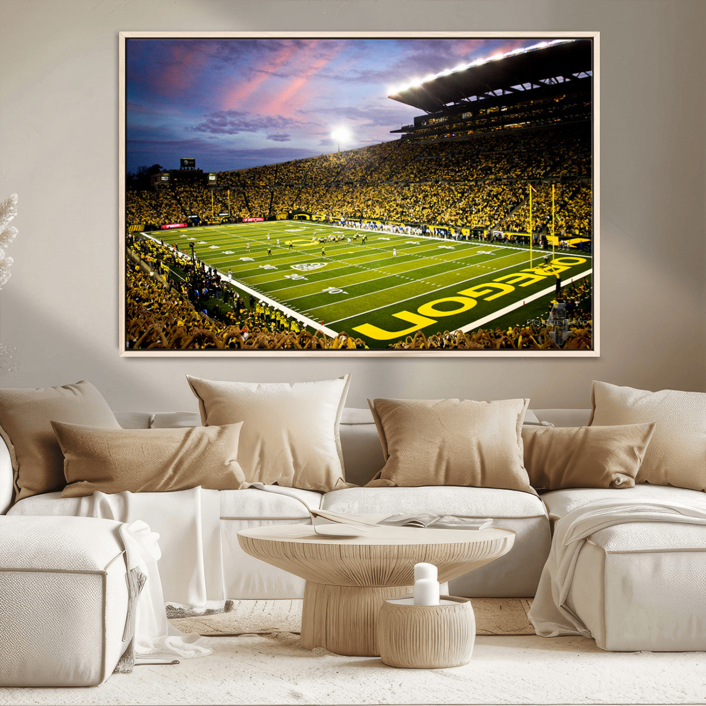 MGV-FC-36X24 - University of Oregon Ducks Football Team Print - Eugene Autzen Stadium Wall Art Canvas Print