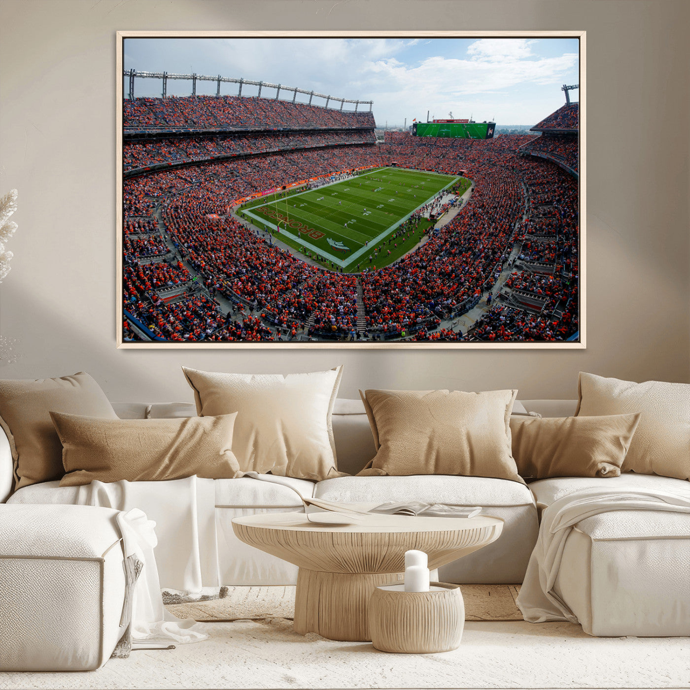 MGV-FC-36X24 - Denver Broncos Football Team Print - Empower Field Mile High Stadium Wall Art Canvas Print