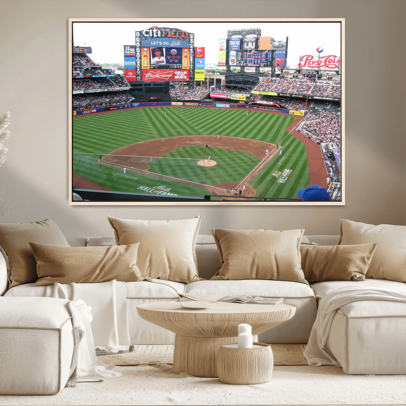 MGV-FC-36X24 - New York Mets Baseball Team Print - Citi Field Baseball Stadium Wall Art Canvas Print