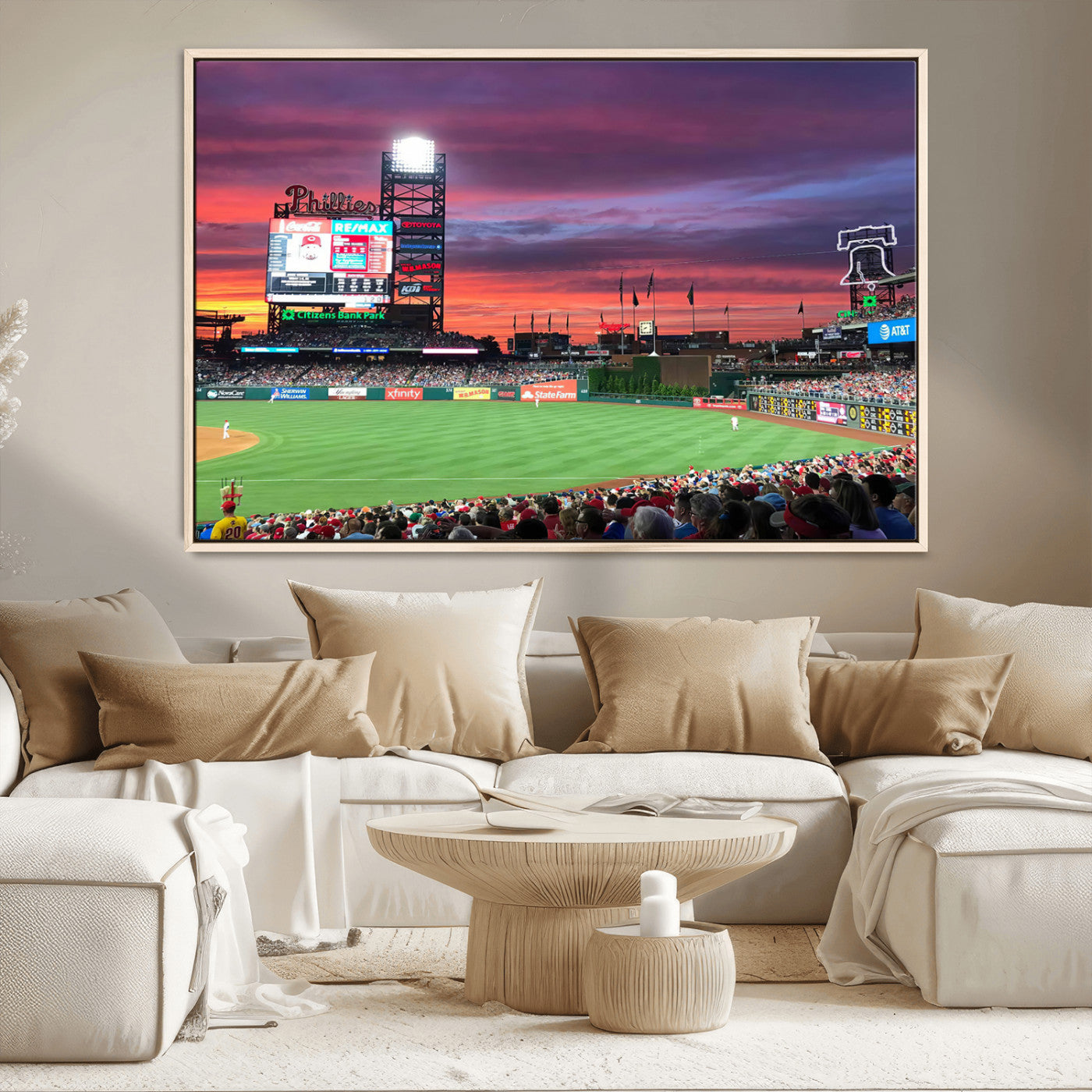 MGV-FC-36X24 - Philadelphia Phillies Baseball Team Print - Philadelphia Citizens Bank Park Stadium Wall Art Canvas