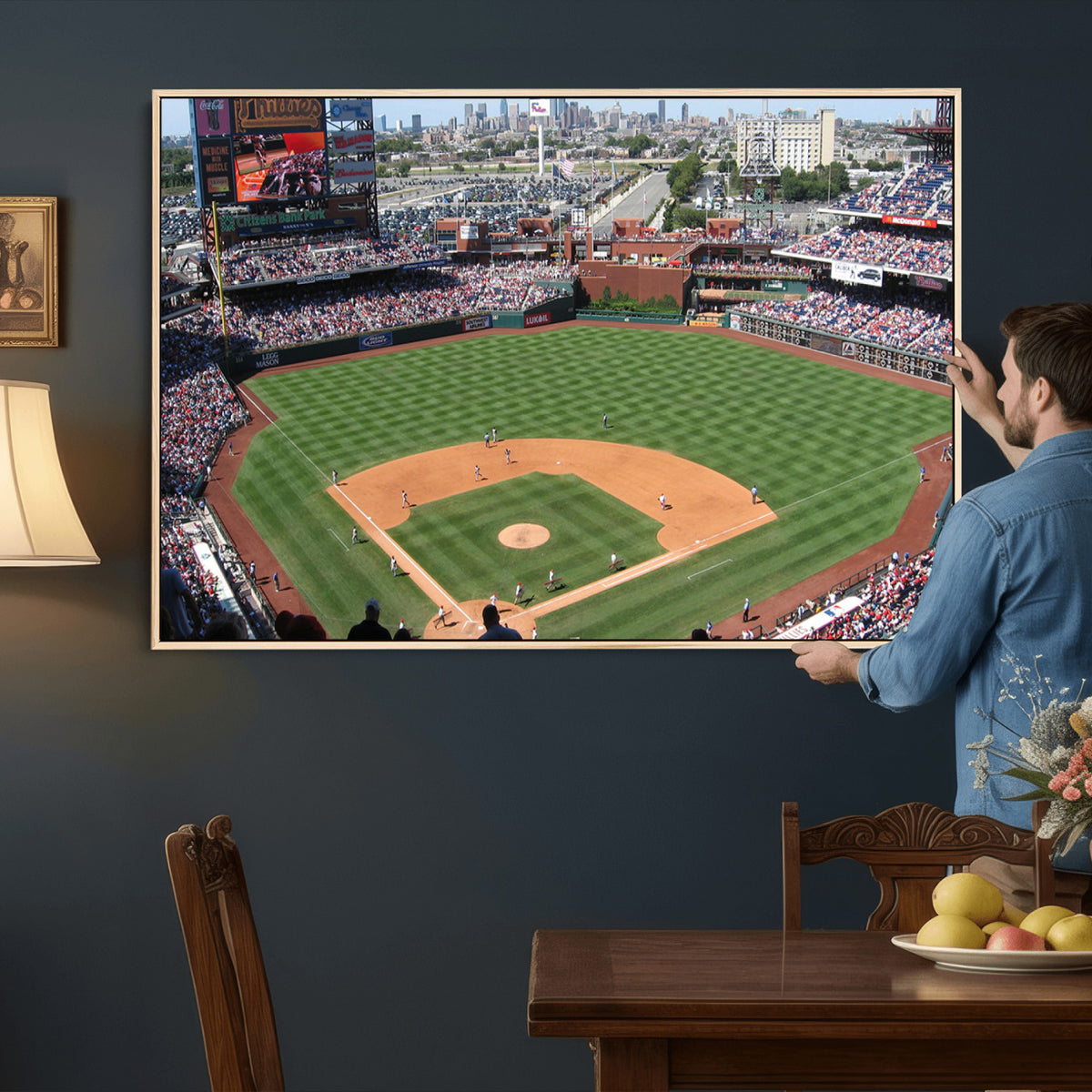 85755-MGV-CV-36X24 - Philadelphia Phillies Baseball Team Print - Philadelphia Citizens Bank Park Stadium Wall Art Canvas
