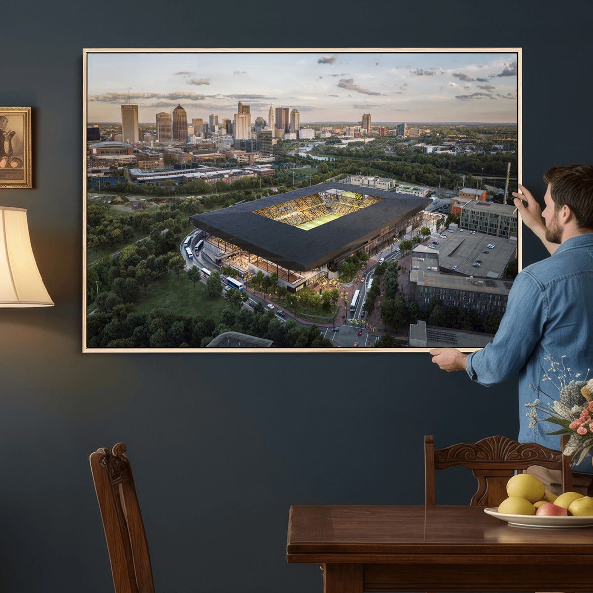 90971-MGV-CV-36X24 - Columbus Crew Soccer Team Print - Columbus Crew Stadium Wall Art, Columbus Crew Soccer Wall Art