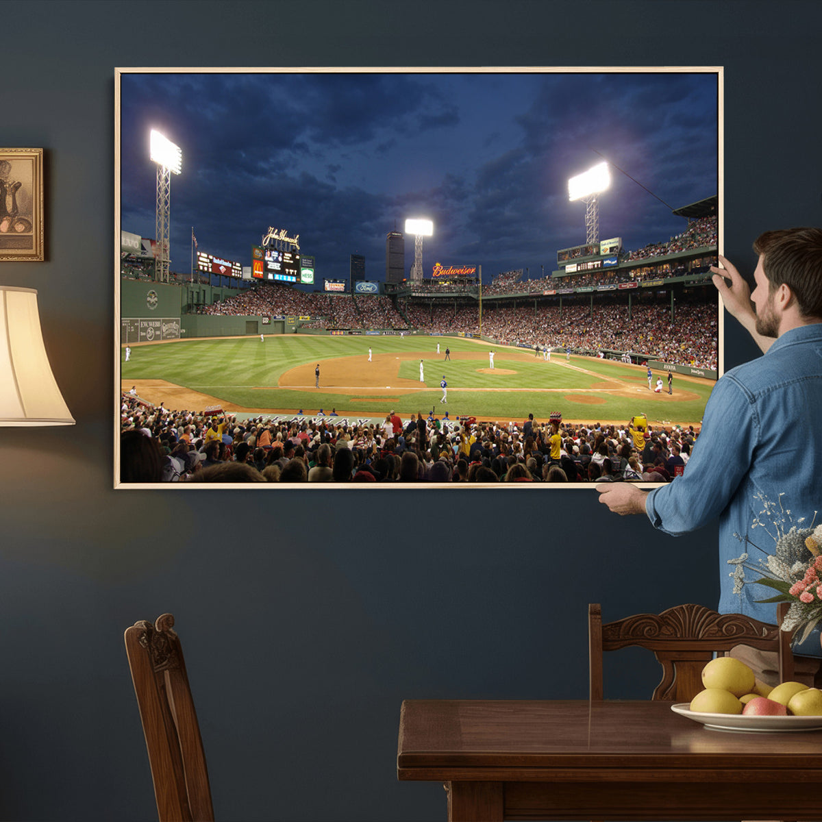 85099-MGV-CV-36X24 - Boston Red Sox Baseball Team Print Canvas, Massachusetts Fenway Park Stadium Wall Art