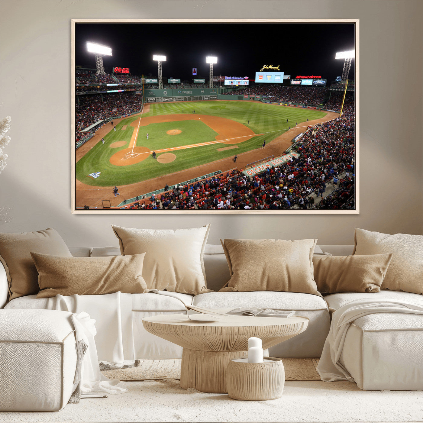 MGV-FC-36X24 - Boston Red Sox Baseball Team Print - Massachusetts Fenway Park Stadium Wall Art Canvas Print
