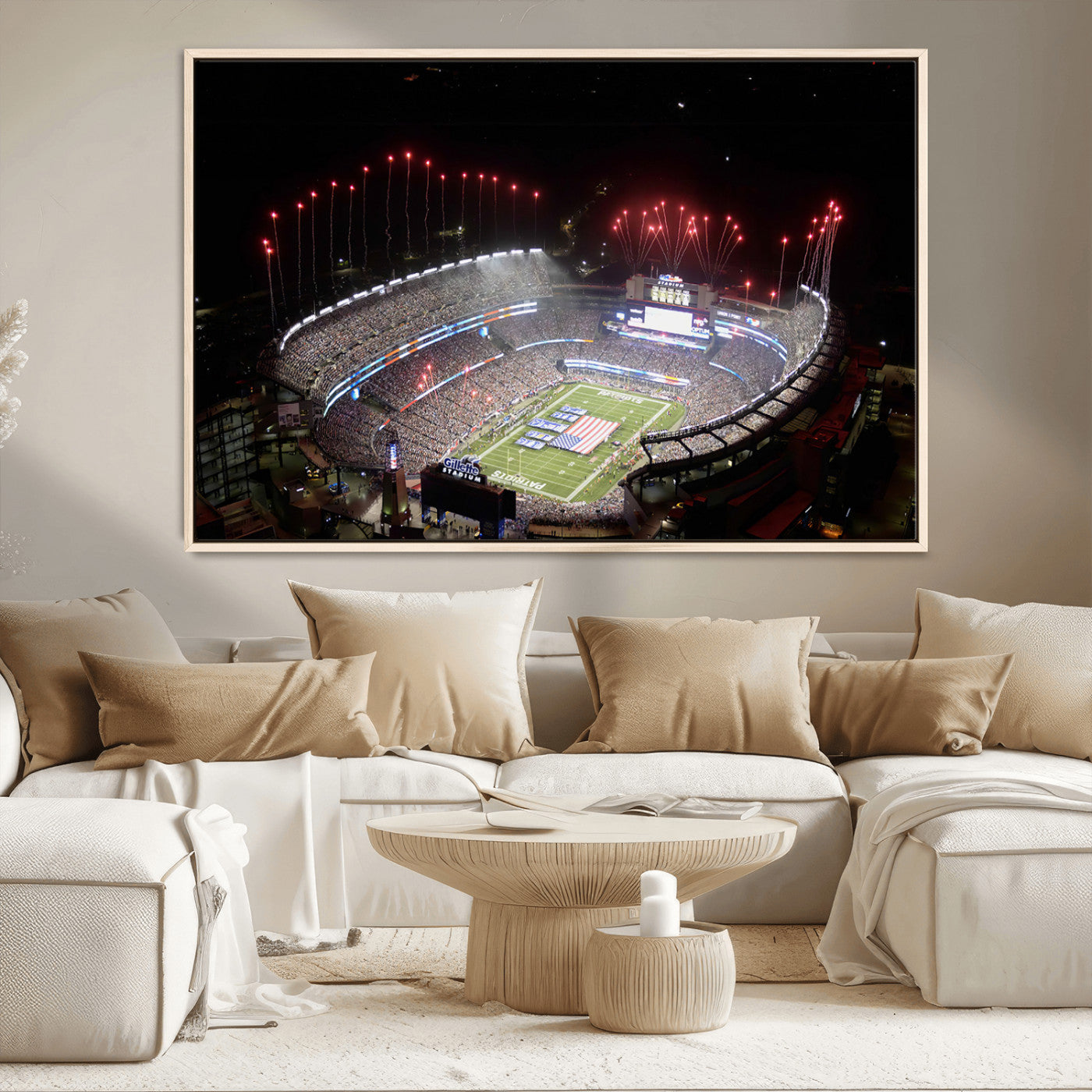 MGV-FC-36X24 - New England Patriots Team Print Wall Art- Foxborough Gillette Stadium Wall Art Canvas Print