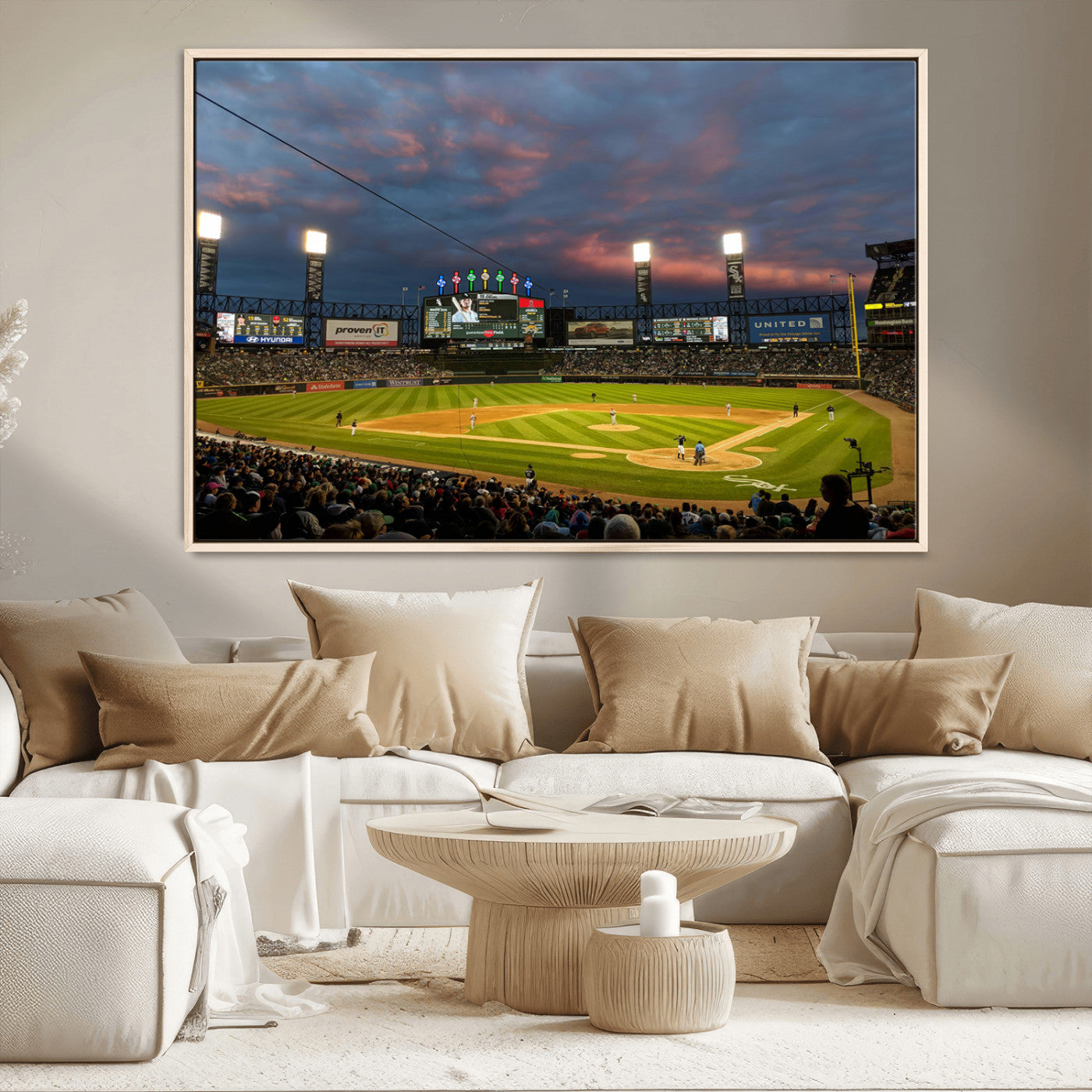 MGV-FC-36X24 - Chicago White Sox Baseball Team Print Canvas- Guaranteed Rate Field Stadium Wall Art Canvas Print