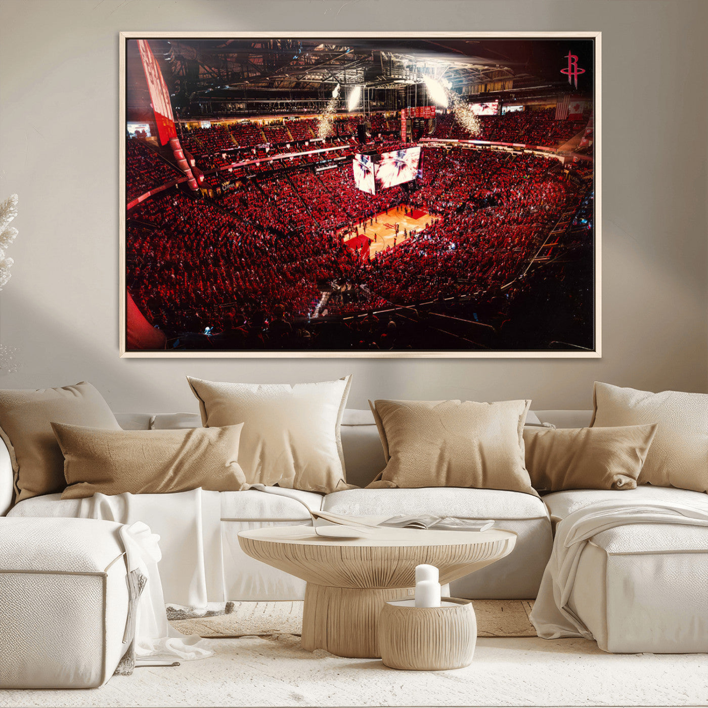 MGV-FC-36X24 - Houston Rockets Basketball Team Print Canvas- Houston Toyota Center Stadium Wall Art Canvas Print