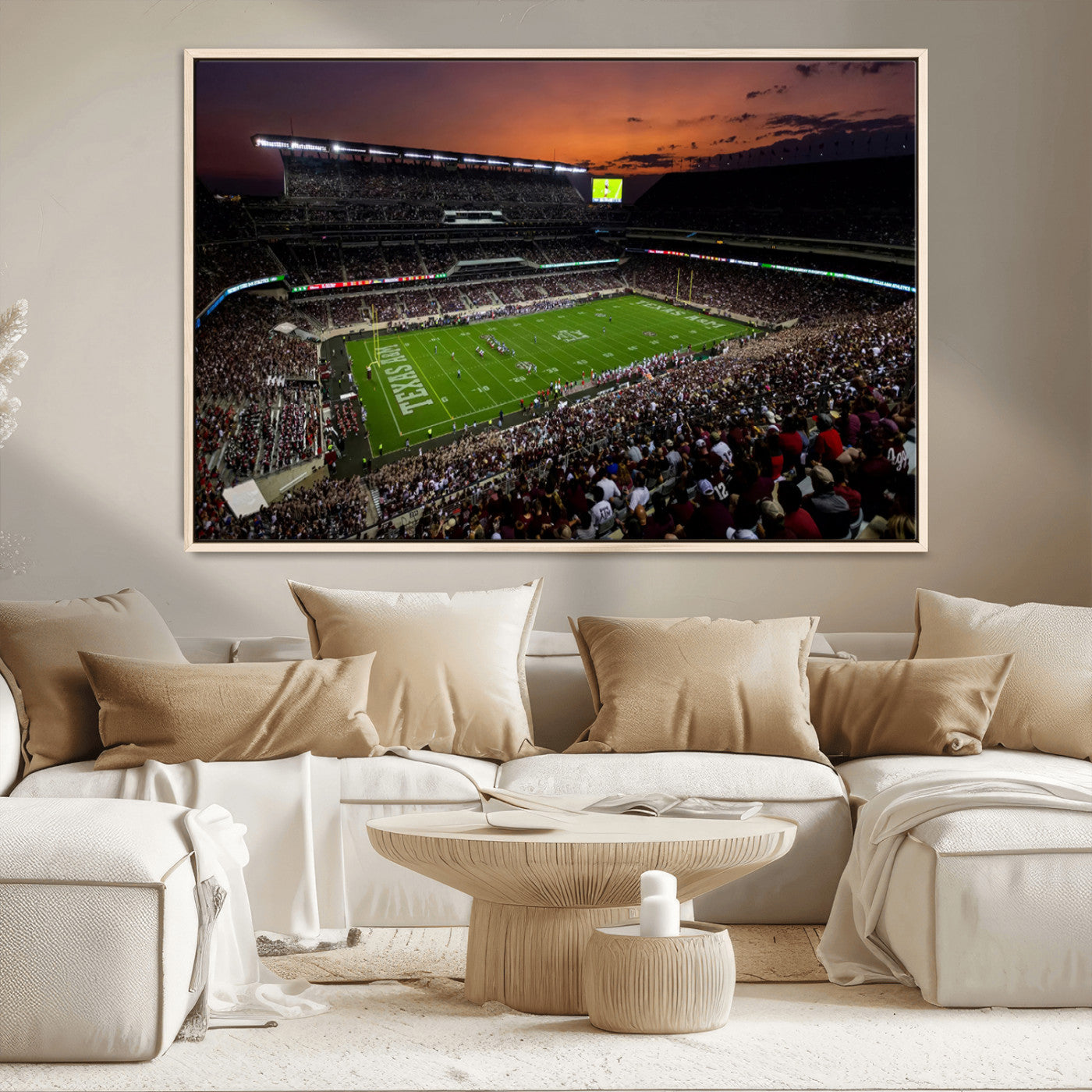 MGV-FC-36X24 - Texas A&M Aggies Football Team Print - College Station Kyle Field Stadium Wall Art Canvas Print
