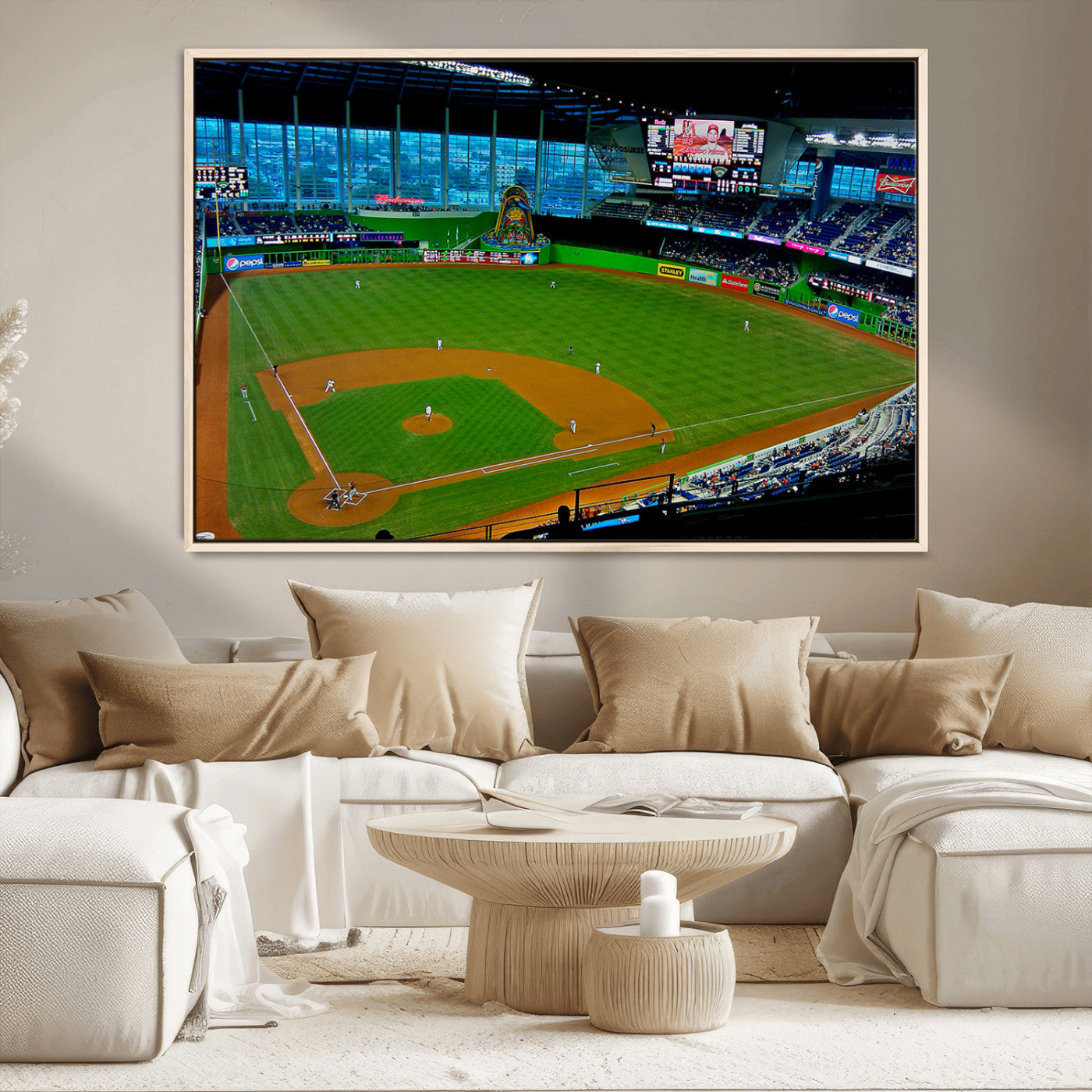 MGV-FC-36X24 - Miami Marlins Baseball Team Print - Miami LoanDepot Park Stadium Wall Art Canvas Print