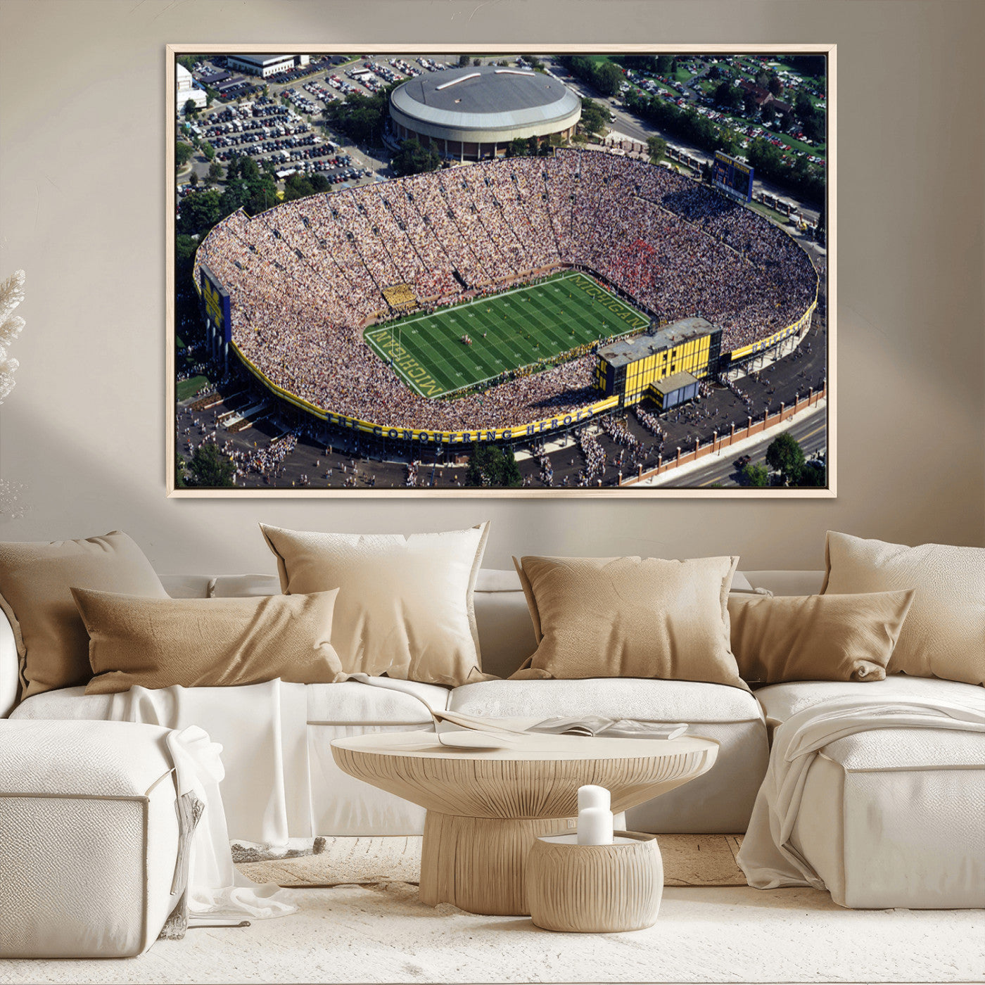 MGV-FC-36X24 - Michigan Wolverines Football Team Print - Ann Arbor Michigan Stadium Print, Michigan Wolverines