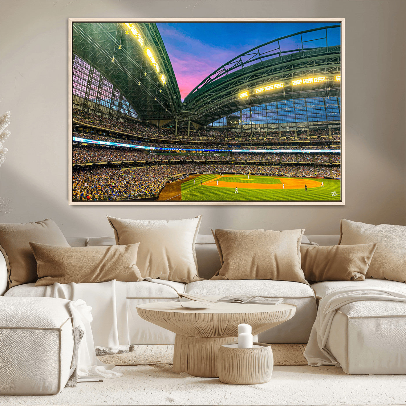 MGV-FC-36X24 - Milwaukee Brewers Baseball Team Print Canvas- American Family Field Stadium Wall Art Canvas Print