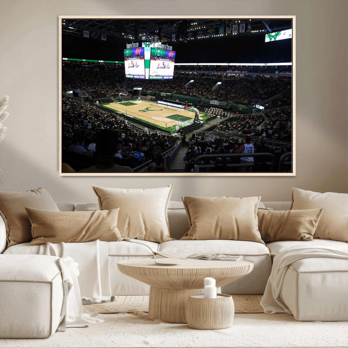 MGV-FC-36X24 - Milwaukee Bucks Basketball Print - Fiserv Forum Stadium Wall Art Canvas Print