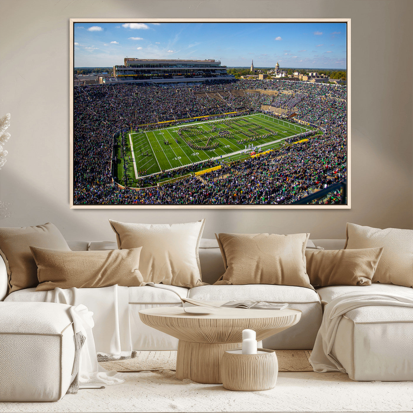 MGV-FC-36X24 - Notre Dame Fighting Irish Football Team Print - Notre Dame Stadium Wall Art Canvas Print