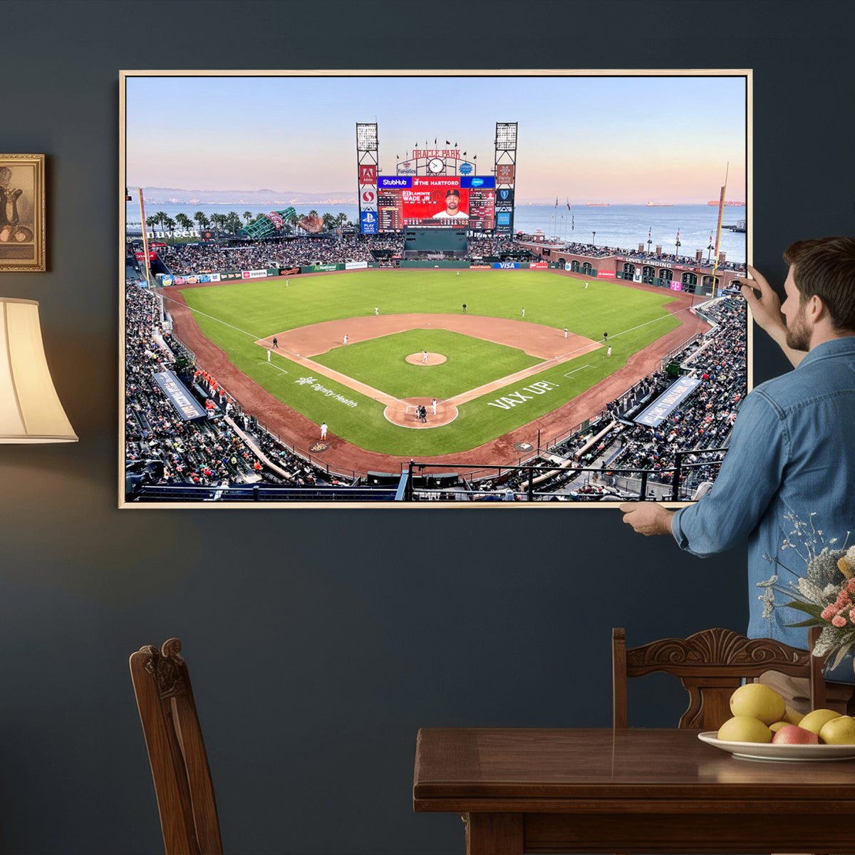 16055-MGV-CV-36X24 - San Francisco Giants Baseball Team Print, Oracle Park