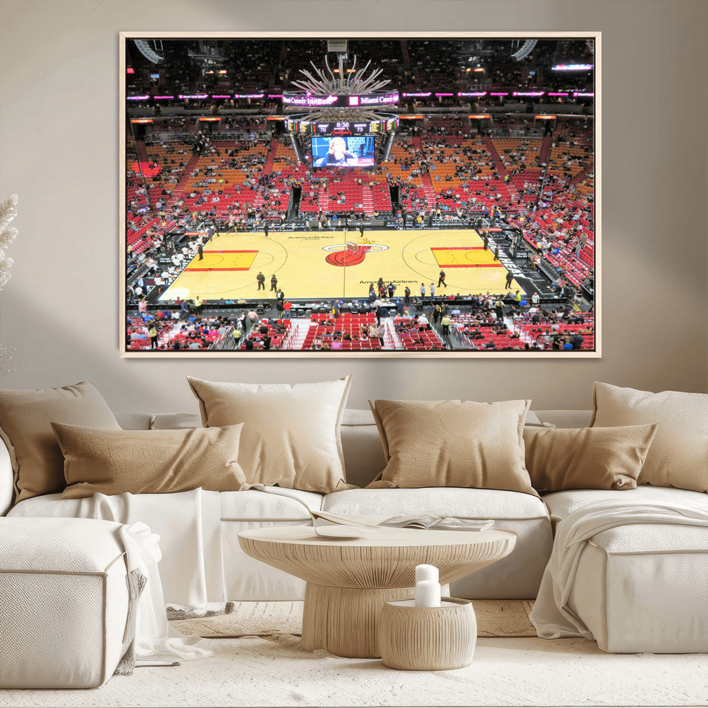 MGV-FC-36X24 - Miami Heat Basketball Team Print Wall Art- Kaseya Center Stadium Wall Art Canvas Print