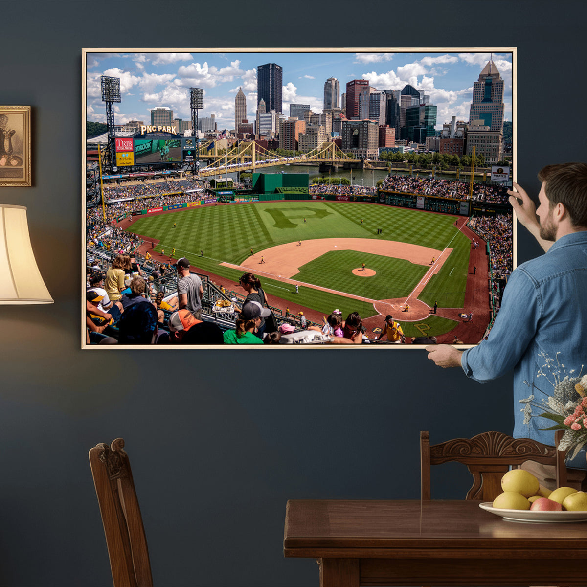 66872-MGV-CV-36X24 - Pittsburgh Pirates Baseball Team Print, PNC Park Stadium