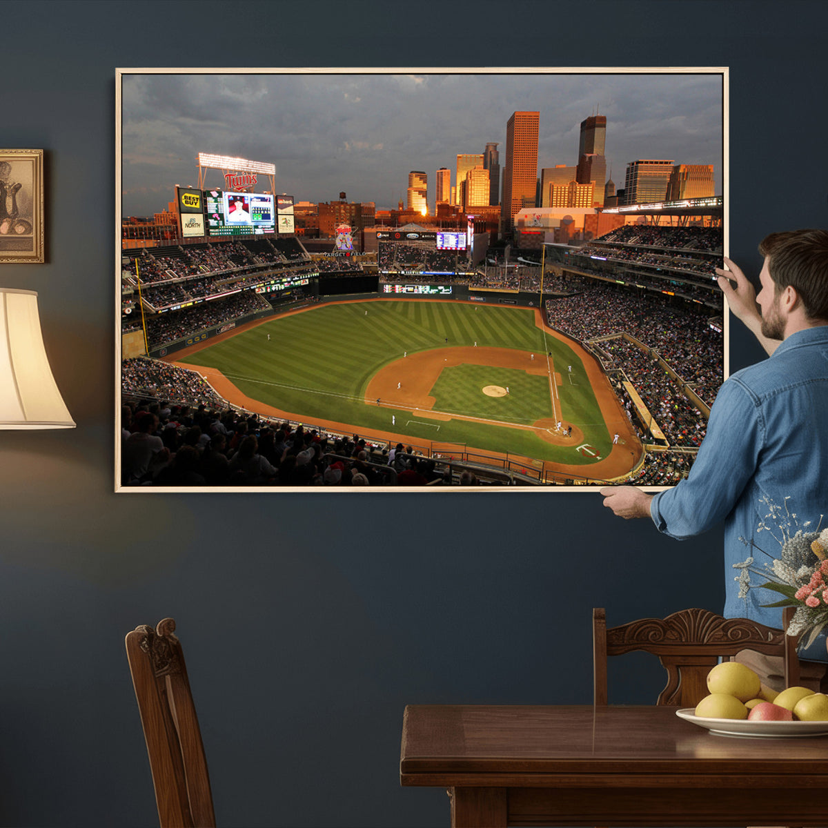 99822-MGV-CV-36X24 - Minnesota Twins Baseball Team Print, Minneapolis Target Field Stadium Wall Art