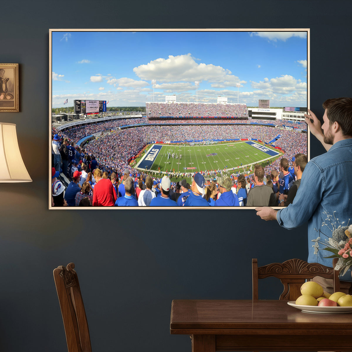 35302-MGV-CV-36X24 - Buffalo Bills NFL Football Team Print, Game Day at Buffalo Highmark Stadium