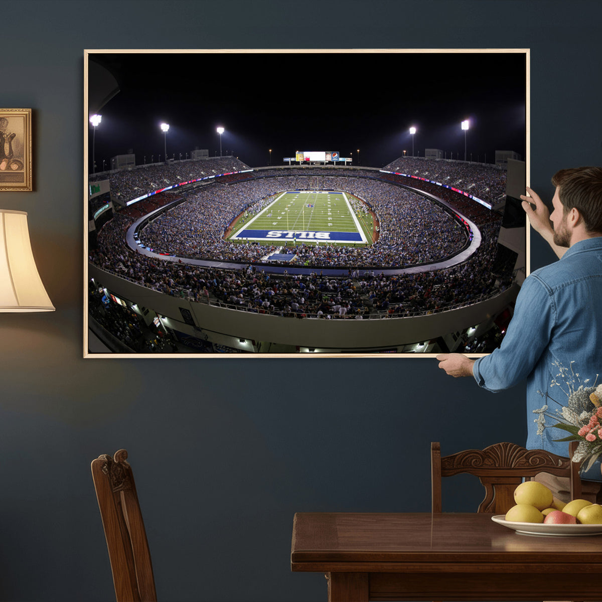 98546-MGV-CV-36X24 - Buffalo Bills NFL Football Team Print, Buffalo Highmark Stadium Wall Art