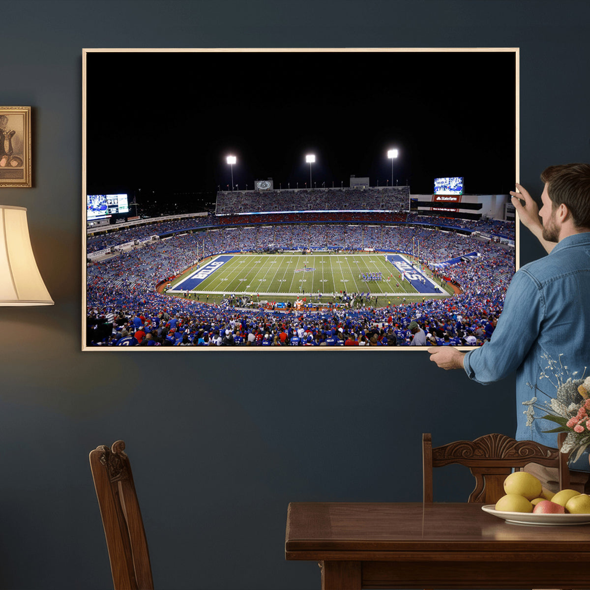 59036-MGV-CV-36X24 - Buffalo Bills Wall Art, Buffalo Bills Stadium Canvas Print for Sports Decor