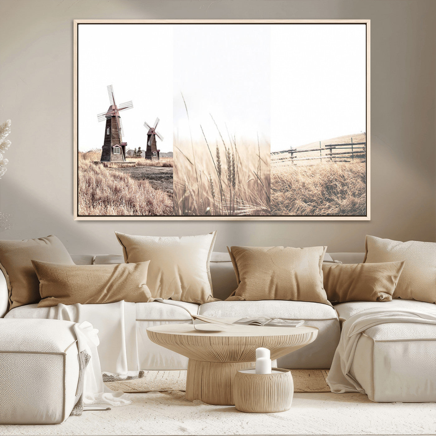 MGV-FC-36X24 - Farm Prints Set, Set of 3 Farmhouse Wall Art, Country House Decor, Barn Print, Wheat Print,
