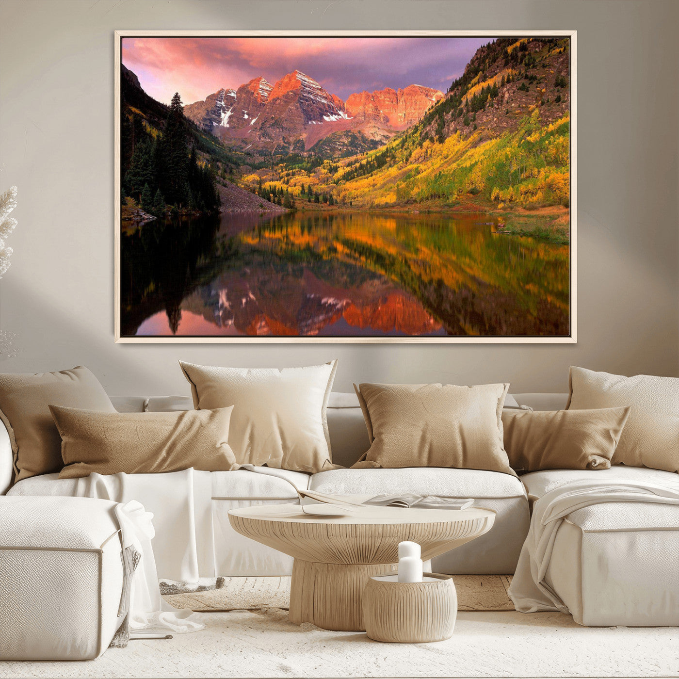 86946-MGV-CV-36X24-Colorado Rockies Mountain Sunset Wall Art | Ready to Hang and Framed | Scenic Nature Landscape