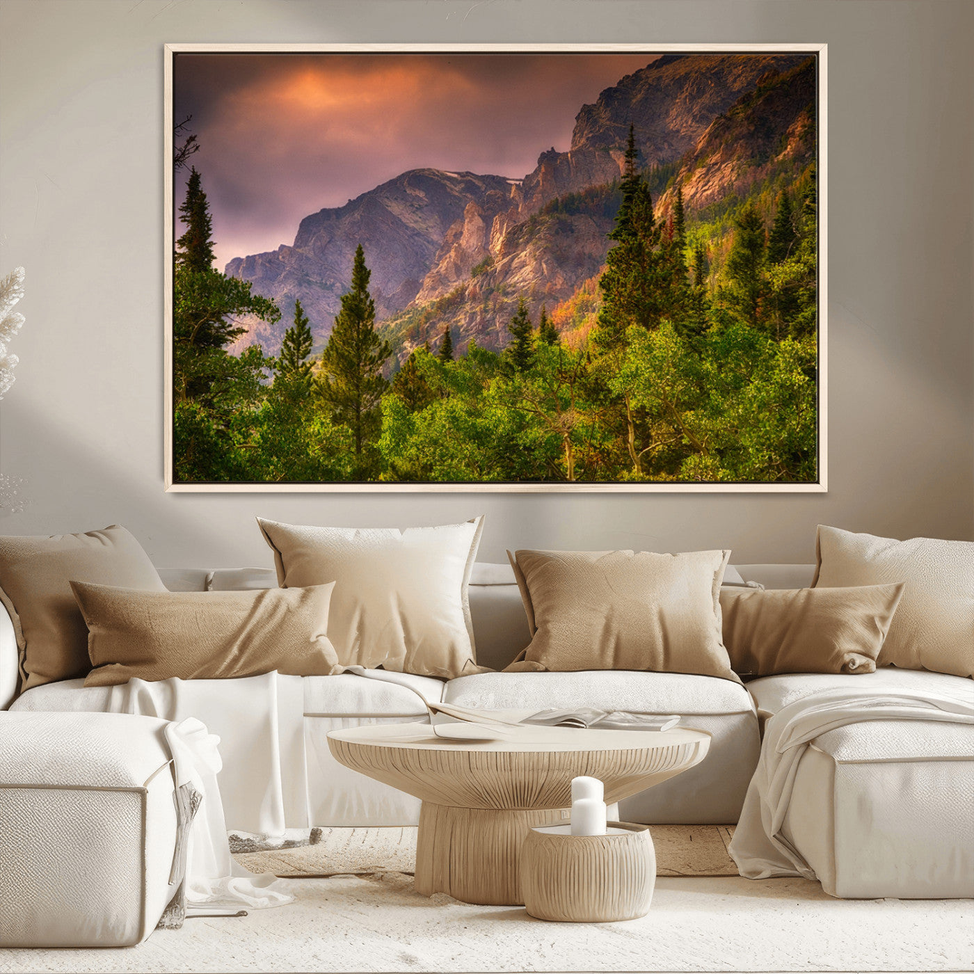 MGV-FC-36X24 - Colorado Rockies Mountains Wall Art Canvas Print | Ready to Hang  Framed Mountain Landscape