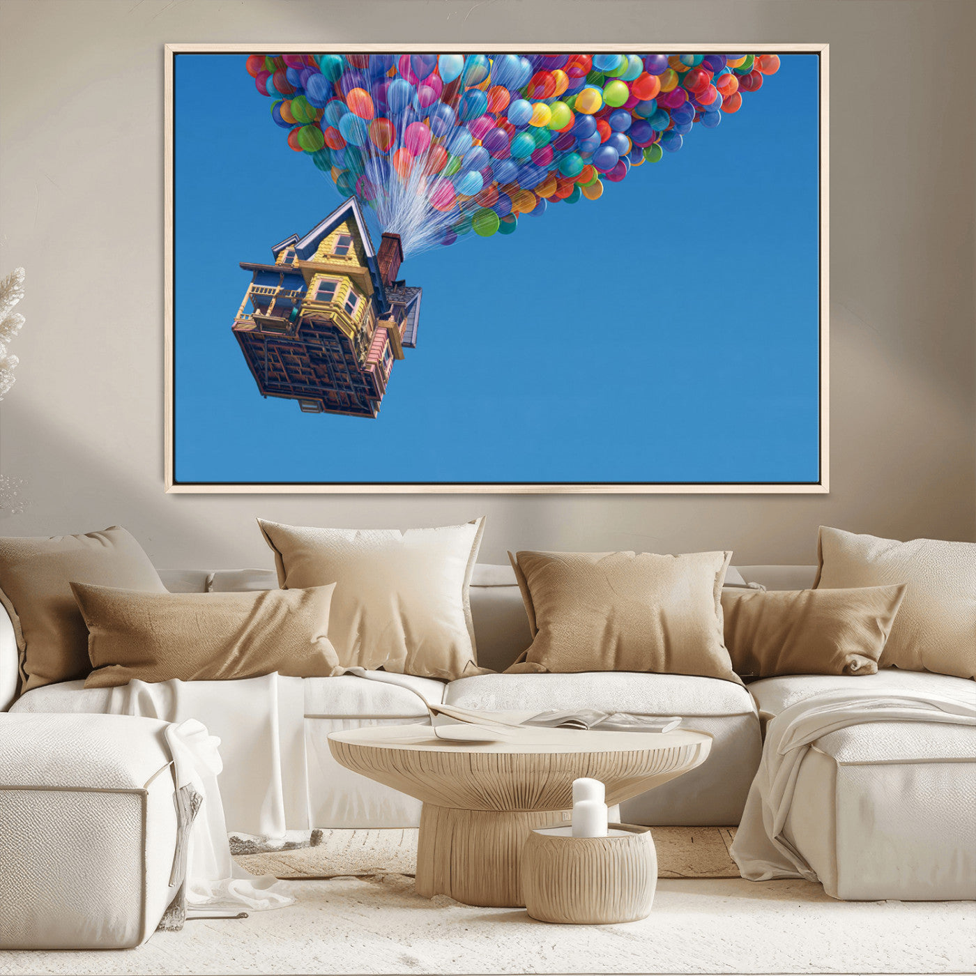 MGV-FC-36X24 - Carl Fredricksen, Up Movie Wall Art, Balloons Wall Art, Air Balloons for Kids Room Print