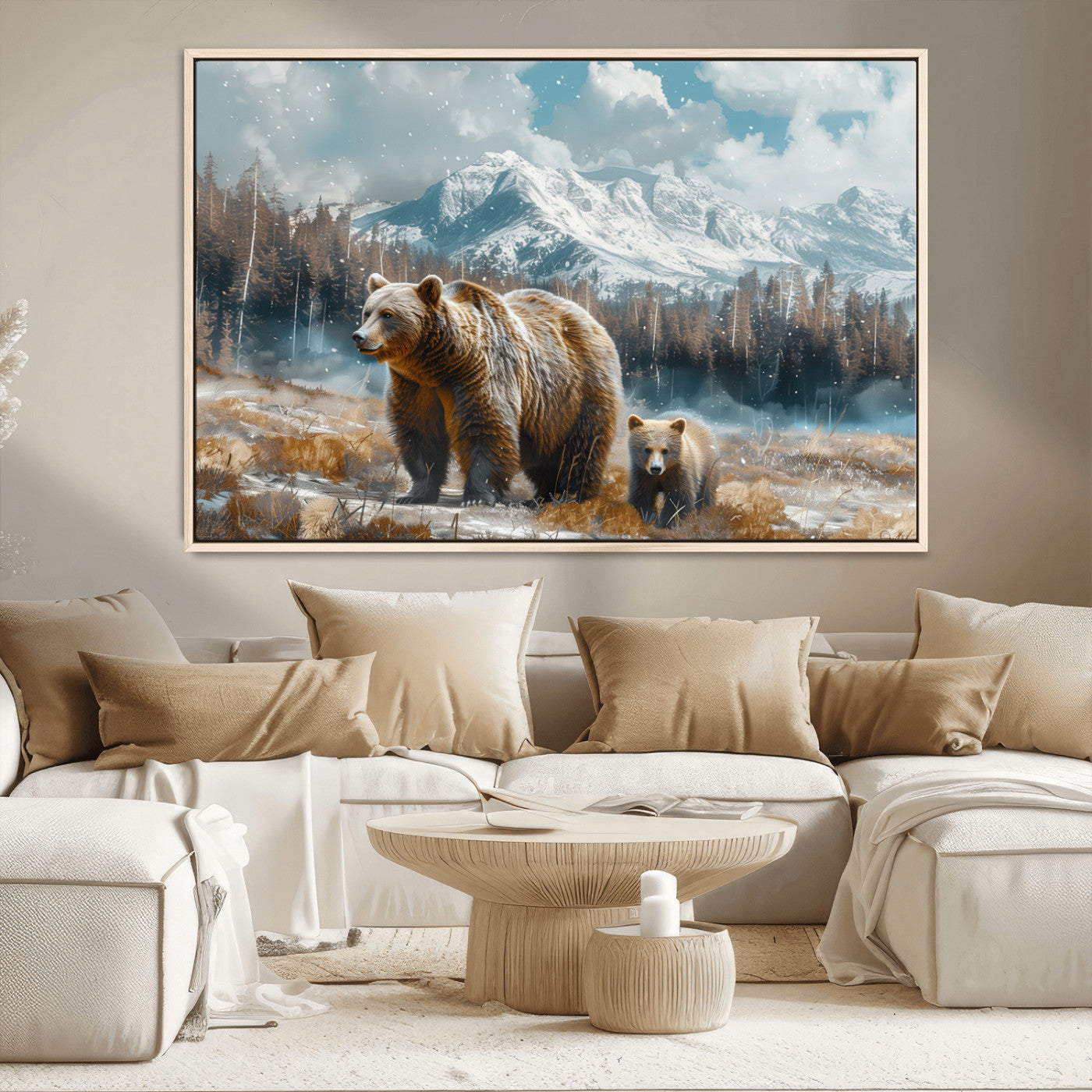 MGV-FC-36X24 - Bear and Baby Bear Wall Art Canvas Print