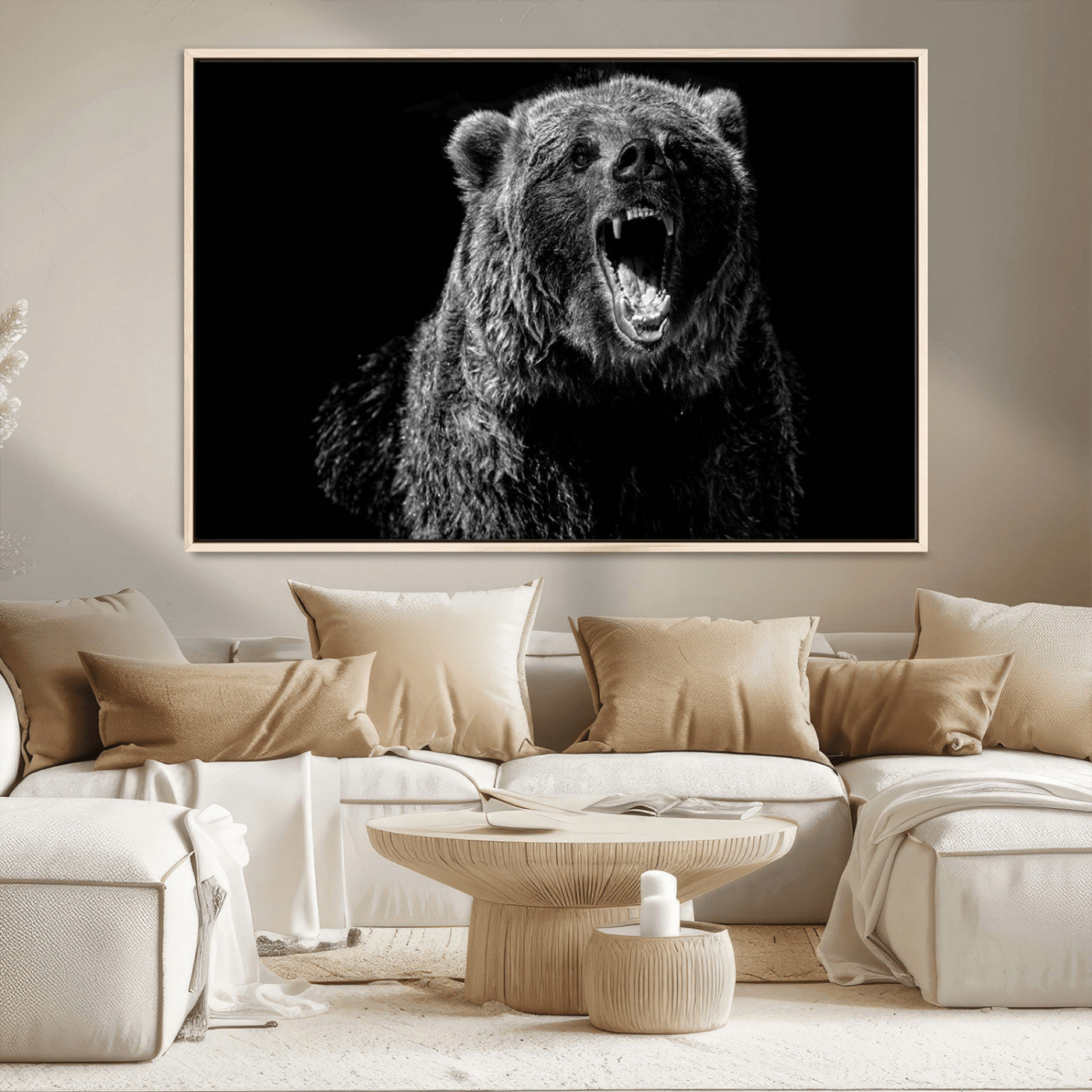 MGV-FC-36X24 - Bear Canvas Print | Wildlife Wall Art for Cabin Decor | Ready to Hang Framed