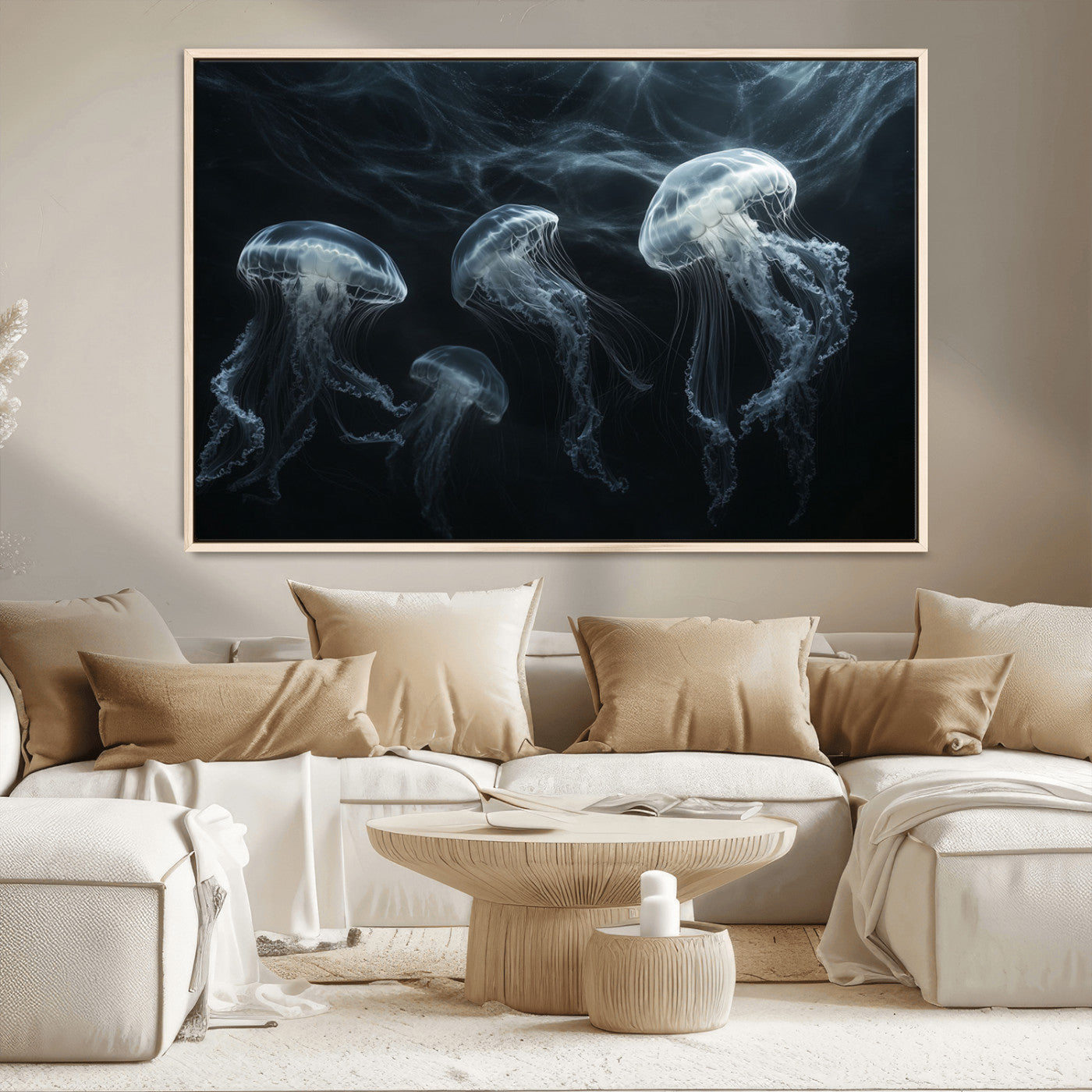 MGV-FC-36X24 - Jellyfish Wall Art Canvas Print, Elegant Wall Decor