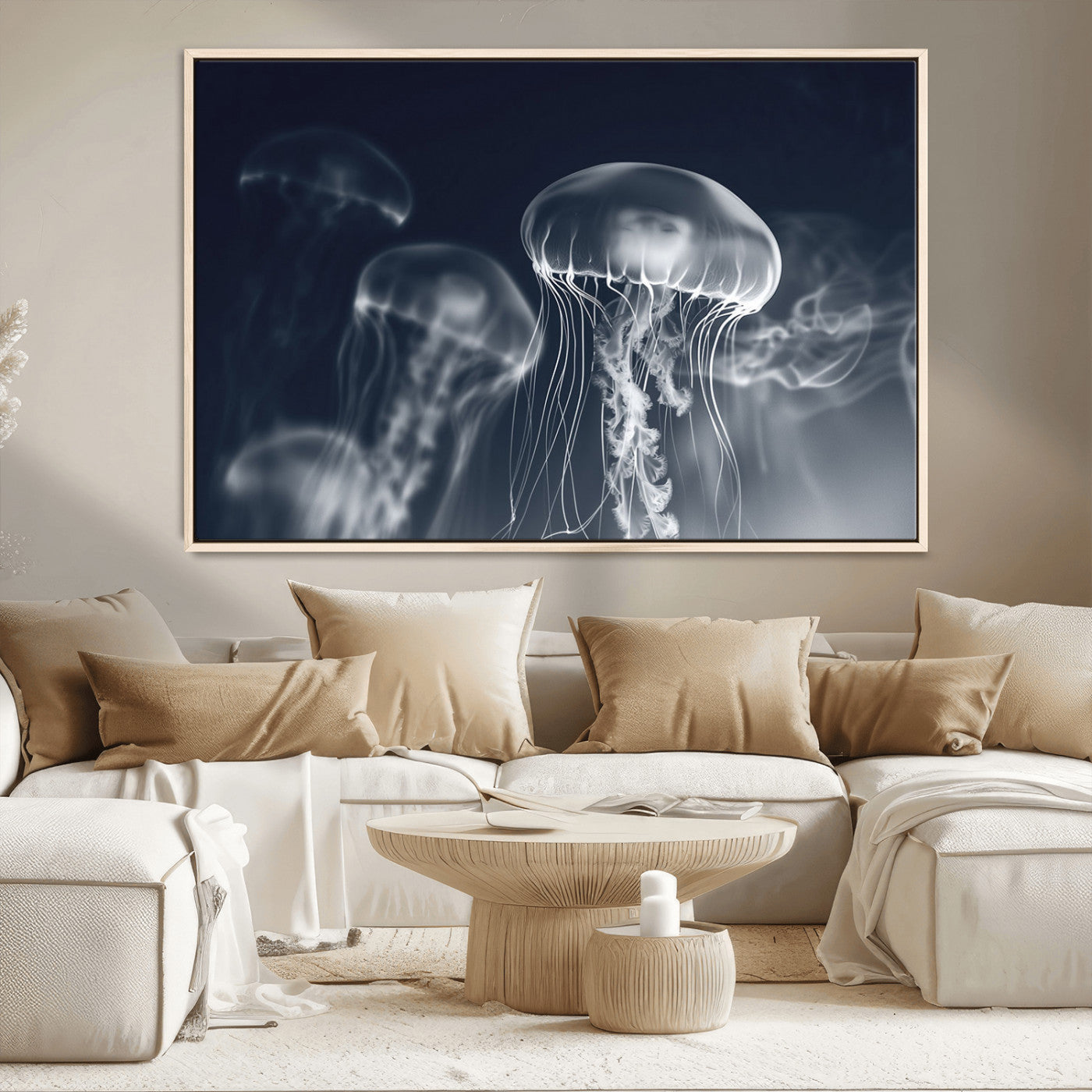 MGV-FC-36X24 - Jellyfish Wall Art Canvas Print, Modern Abstract Jellyfish Wall Decor