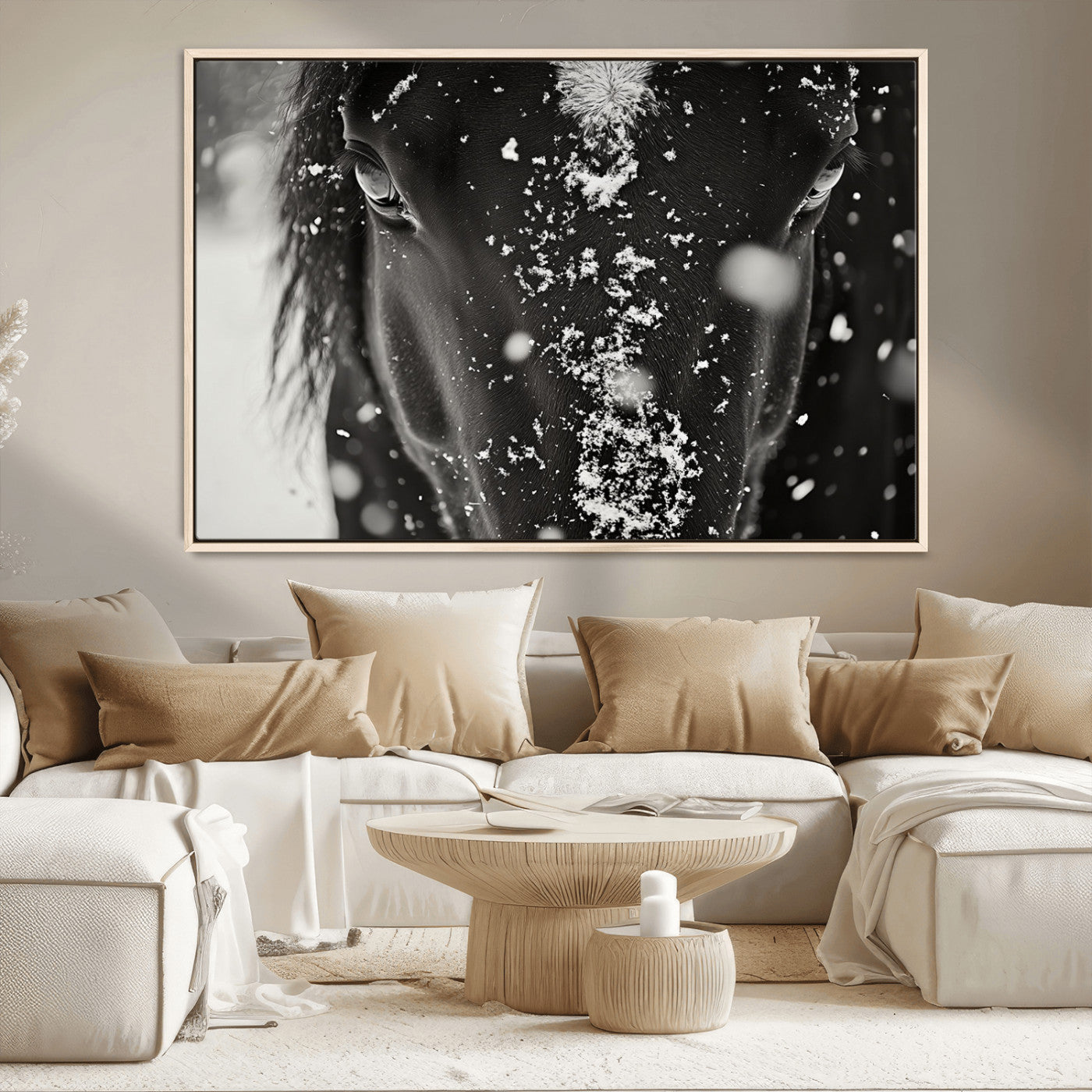 MGV-FC-36X24 - Winter Horse Snow Wall Art Canvas Print