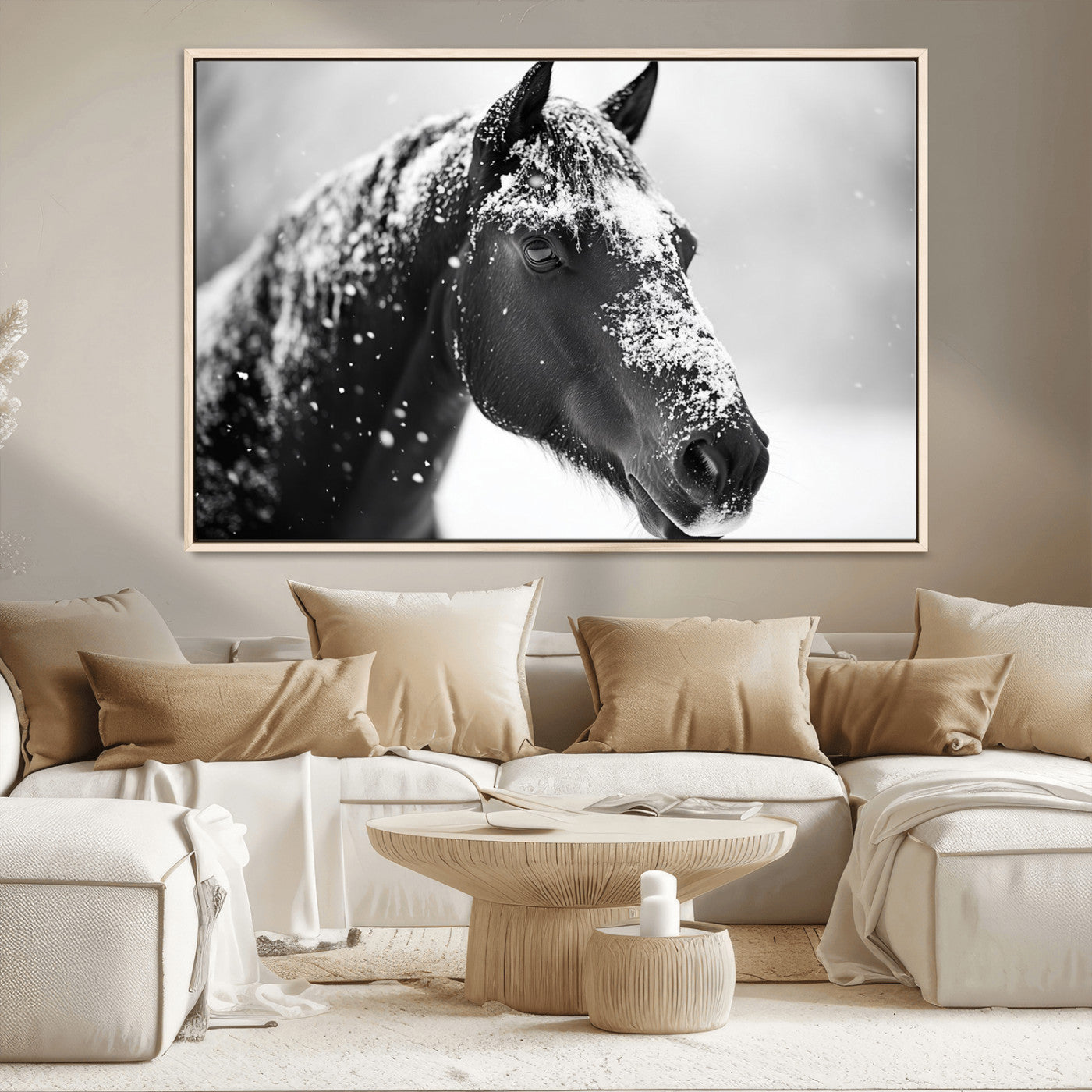 MGV-FC-36X24 - Horse Canvas Print - Winter Horse Snow Wall Art Canvas Print