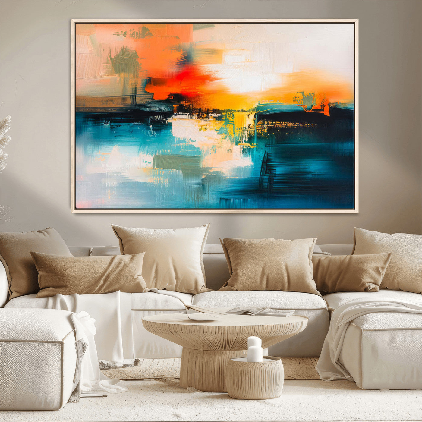 MGV-FC-36X24 - Colorful Abstract Wall Art | Bold Modern Canvas Print | Ready to Hang and Framed for Living Room or