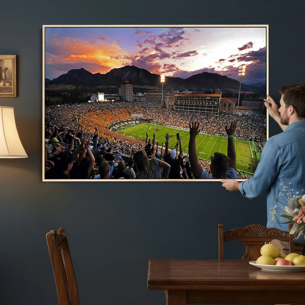 52579-MGV-CV-36X24 - Folsom Field, University of Colorado Buffaloes Football, Framed and Ready to Hang